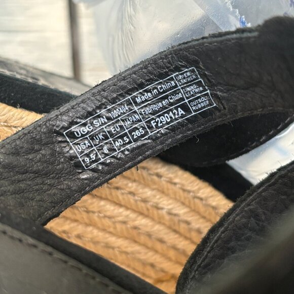 UGG Australia Tawnie Platform Wedge Leather Black Suede sz 9.5 - Picture 6 of 8